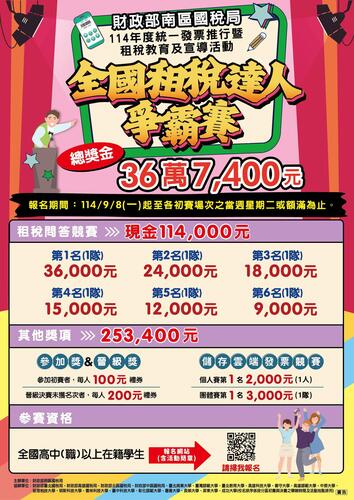 【財政部南區國稅局】全國租稅達人爭霸賽活動(Open new window/jpg file)Image
