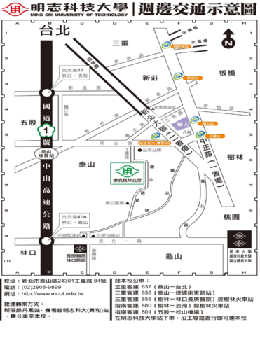 明志科技大學週邊交通示意圖