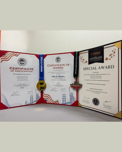 Congrats! Prof. Wen-Cheng Lai from the Department of Electronic Engineering, supervised Mr. M-C Tsai, Mr. G-R Deng, winning the gold medal in the " 2025 American Invention Exposition "!(Open new window/png file)Image