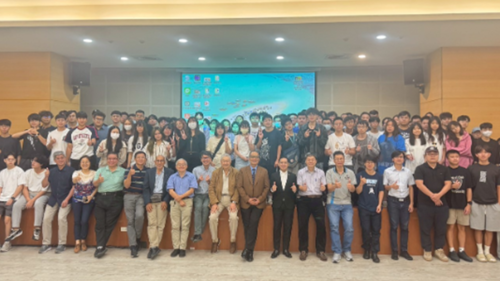 Group photo (First row, from left to right: Dr. Chang-Hsing Lee, Dr. Pauline Lin, Dr. Meng-Jey Youh, Provost Dr. Feng-Jui Liu, Dr. Elmer Dadios, Dr. Jer-Huan Jang, Dr. Marcelo H Ang Jr, Dr. Raouf Naguib, Dr. Joel L Cuello, Dr. Alvin Culaba, Dr. Yen-Chen Chen, Dr. Hung-I Liu, Dr. Ssu-Han Chen, Dr. Hoang-Giang Cao, Dr. Cheng-Fu Liou)(Open new window/png file)Image